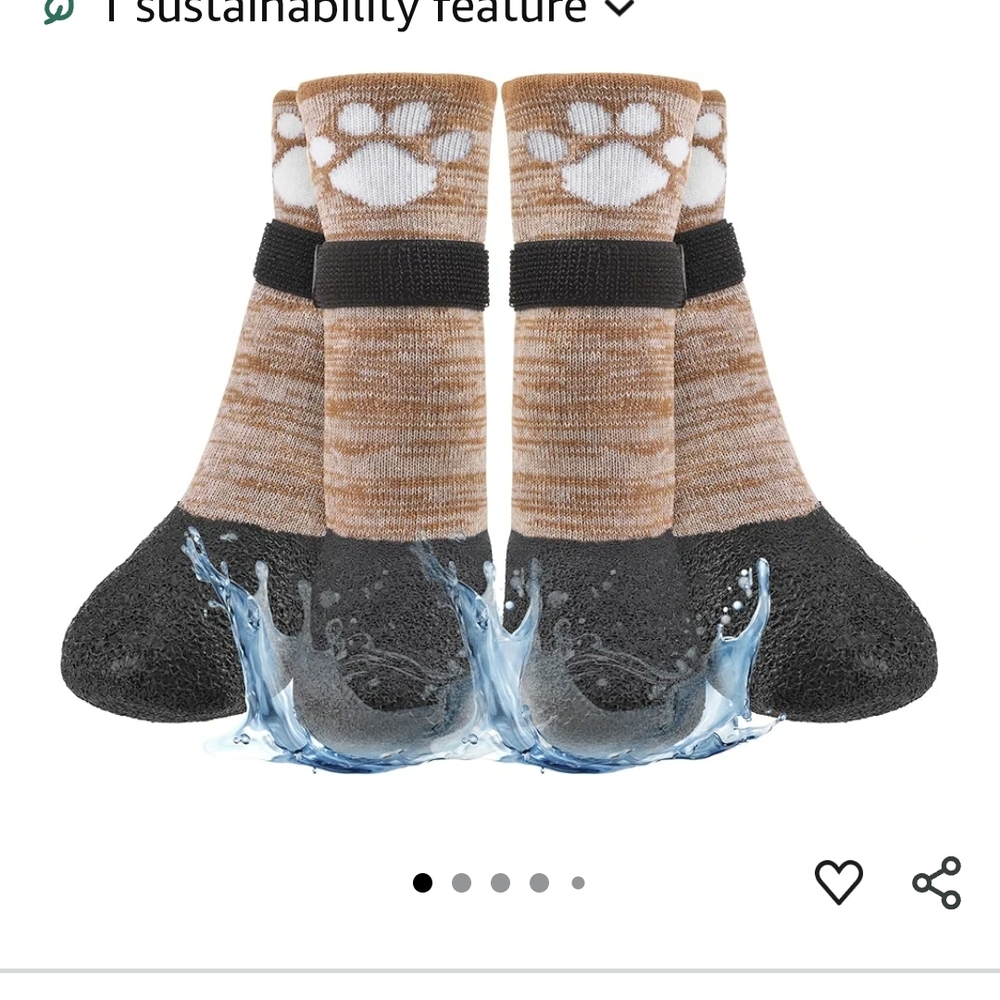 Anti Slip Dog Socks Booties, Dog Shoes for Hot/Cold Pavement, Waterproof - Large